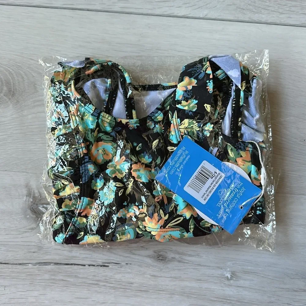 Ruffle Butts Waterfall Tankini‎ Midnight Garden 6-12 Months NWT in packaging